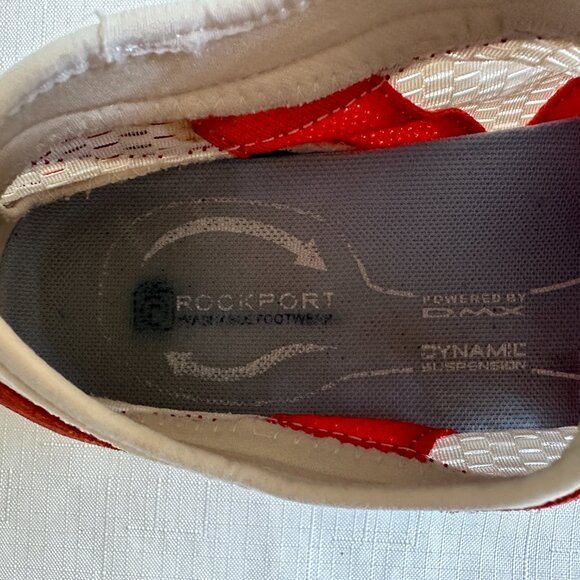 Rockport Orange Suede White Mesh Slip on Shoes Sneakers sz 8.5 - Picture 5 of 6